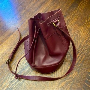 Madewell burgundy bucket bag